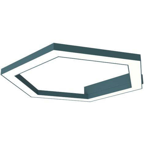 LUMICOM ESAGONO 1X Plafoniera, STRIP LED, 22W/m, 3000K, metallo, blu mediterraneo, Ø40cm (1/2)