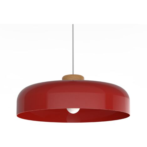 LUMICOM BOIS Sospensione, 1XE27, max 42W, metallo, rosso lucido, D40cm (1/2)