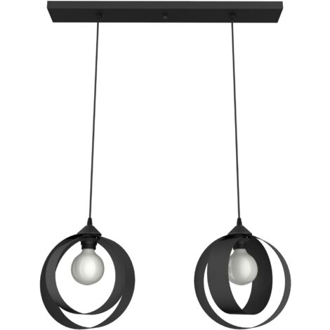 LUMICOM  NUCLEO BINARIO Sospensione, 2XE27, max 42W, metallo, nero opaco, D.25cm (1/4)