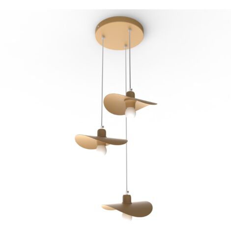 LUMICOM  PIUMA Sospensione cascata, 3X E27, max 42W, metallo, anodic gold, D.25cm (1/2)
