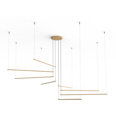 LUMICOM  RADIUS Sospensione, STRIP LED, 136W/m, 4000K, metallo, anodic gold, d.220 (1/2)