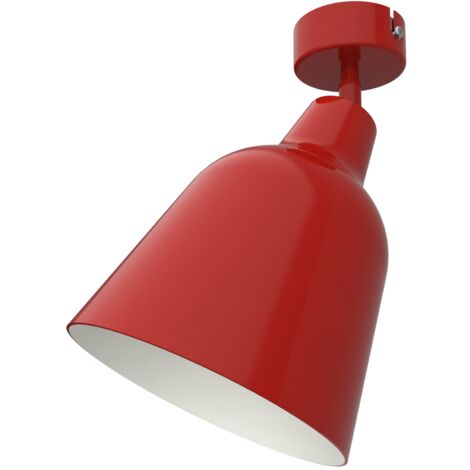 LUMICOM DONG Plafoniera, 1X E27, max 42W, metallo, rosso lucido/bianco, D.16cm
