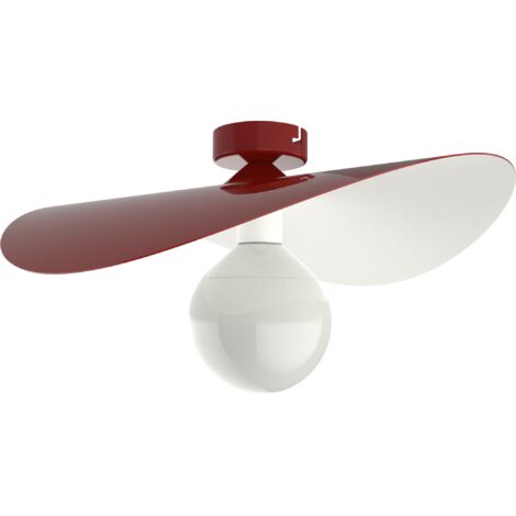 LUMICOM PIUMA Plafoniera, 1X E27, max 42W, metallo, rosso lucido/bianco, D.40cm (1/3)