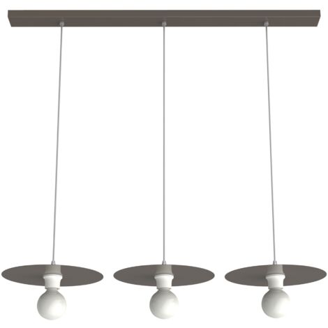 LUMICOM  NINA BINARIO Sospensione, 3XE27, max 42W, metallo, tortora lucido, D.30cm (1/3)