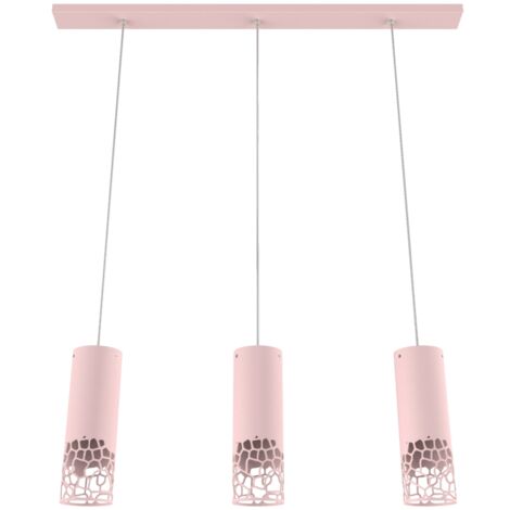 LUMICOM ORGANIC Binario x3, 3X E27, max 42W, metallo, rosa, L.69 H.120cm (1/2)