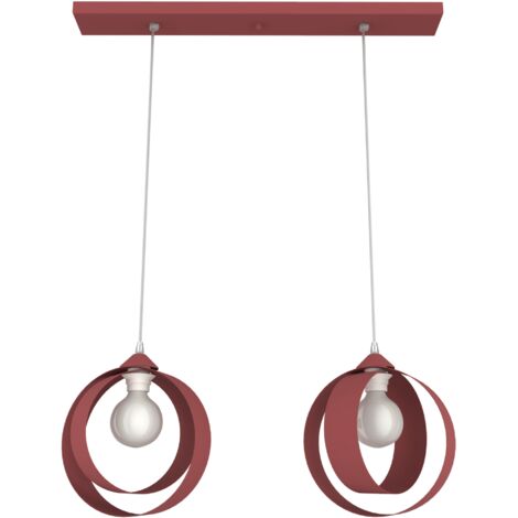 LUMICOM NUCLEO BINARIO Sospensione, 2XE27, max 42W, metallo, rosso cowhide, D.25cm (1/4)