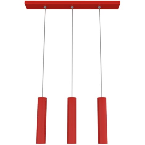 LUMICOM  ROND Sospensione, 3X GU10, max 33W, metallo, rosso lucido, L70cm x H30cm (1/2)