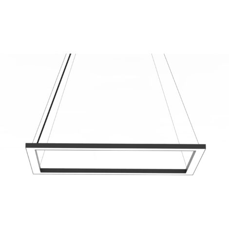 LUMICOM  FLOOR Sospensione, STRIP LED, 38W/m, 4000K, metallo, nero, 40x60cm (1/2)