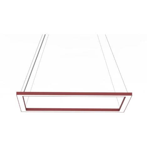 LUMICOM  FLOOR Sospensione, STRIP LED, 38W/m, 3000K, metallo, rosso cowhide, 40x60cm (1/2)