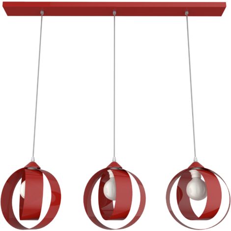 LUMICOM  NUCLEO BINARIO Sospensione, 3XE27, max 42W, metallo, rosso lucido, D.25cm (1/3)
