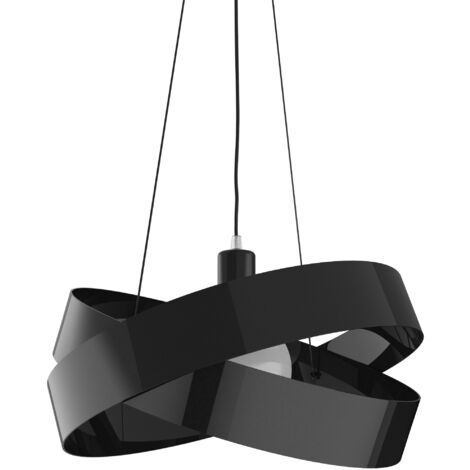 LUMICOM  SOFT Sospensione, 1X E27, max 42W, metallo, nero lucido, D40cm