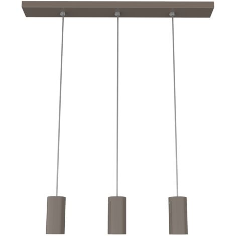 LUMICOM  ROND Sospensione, 3X GU10, max 33W, metallo, tortora lucido, L70cm x H10cm