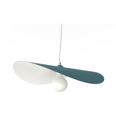 LUMICOM  PIUMA Sospensione, 1X E27, max 42W, metallo, blu mediterraneo/bianco, D.60cm