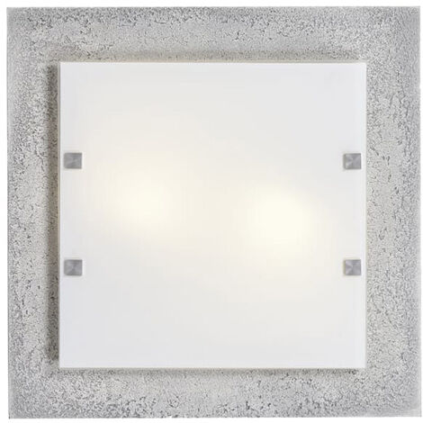 LUMICOM BETON Plafoniera, 4XE27, max 42W, finitura cemento, vetro, 50x50cm (1/4)