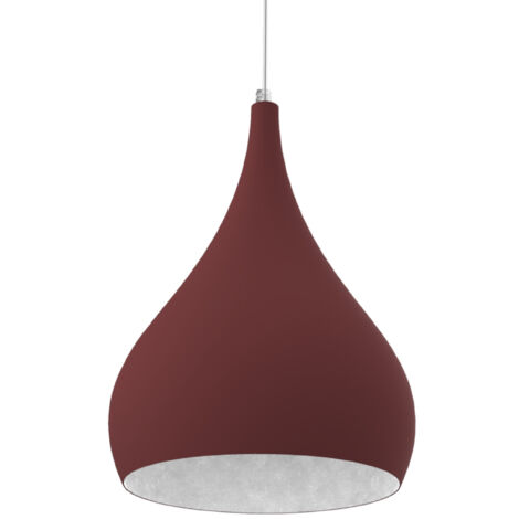 LUMICOM CALICE Sospensione, 1X E27, max 42W, metallo, rosso cowhide/bianco, D.20cm