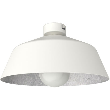 LUMICOM  TOKYO Plafoniera, 1xE27, max 42W, metallo, bianco opaco/foglia argento, D.35cm