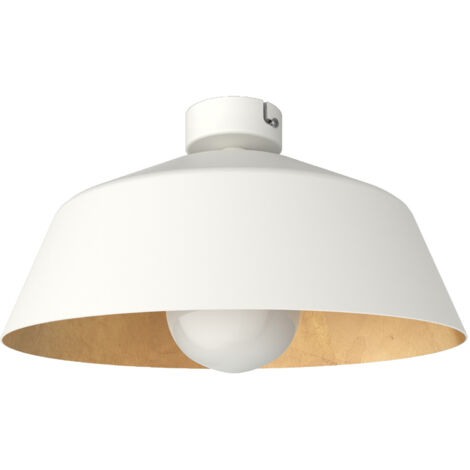 LUMICOM TOKYO Plafoniera, 1xE27, max 42W, metallo, bianco opaco/foglia oro, D.35cm