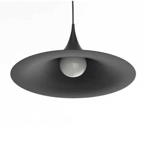 LUMICOM  LOUIE BINARIO Sospensione, 1X E27, max 42W, metallo, nero opaco, D.57cm (1/3)