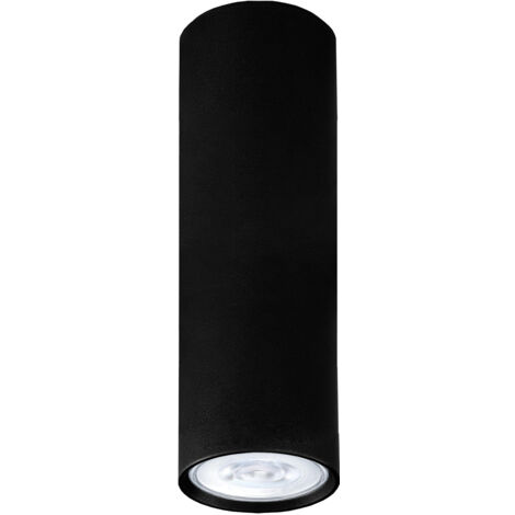 LUMICOM ROND Plafoniera, 1x GU10, max 33W, metallo, nero opaco, D.6cm x H30cm
