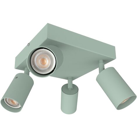 LUMICOM FORM Q Plafoniera, 4X GU10, max 33W, metallo, iceberg green, 40x40cm (1/4)