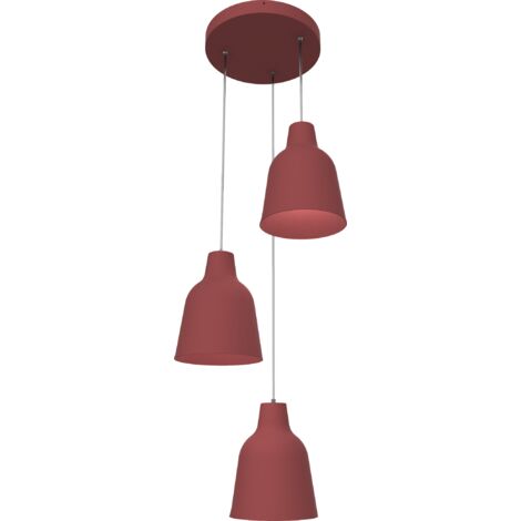 LUMICOM DONG Sospensione a composizione, 3X E27, max 42W, metallo, rosso cowhide, D.35cm