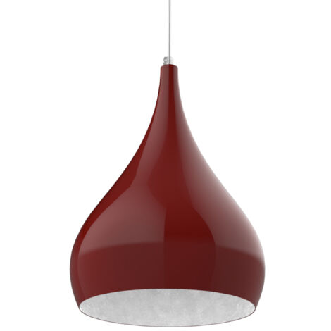 LUMICOM CALICE Sospensione, 1X E27, max 42W, metallo, rosso lucido/bianco, D.20cm