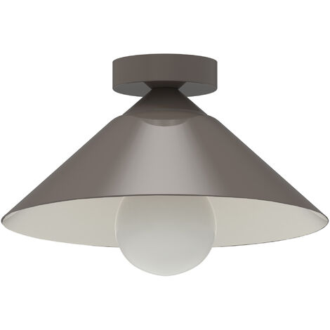 LUMICOM CHAPEAU Plafoniera, 1XE27, max 42W, metallo, tortora lucido/bianco, D25cm (1/4)