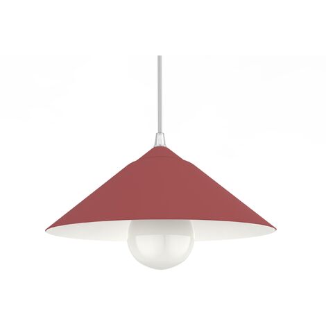 LUMICOM CHAPEAU Sospensione, 1XE27, max 42W, metallo, rosso cowhide/bianco opaco, D25cm