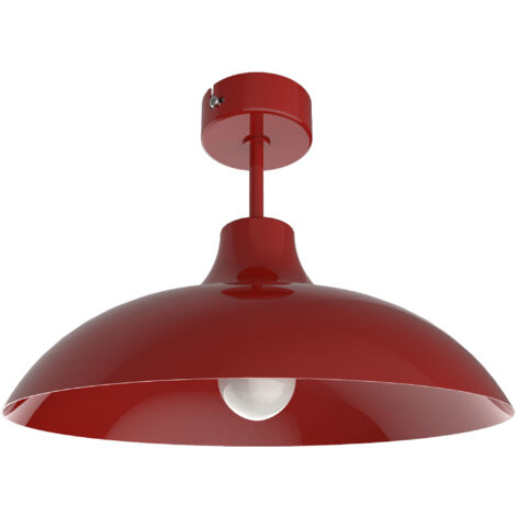 LUMICOM PARIGINA Plafoniera, 1X E27, max 42W, metallo, rosso lucido, D.40cm (1/4)