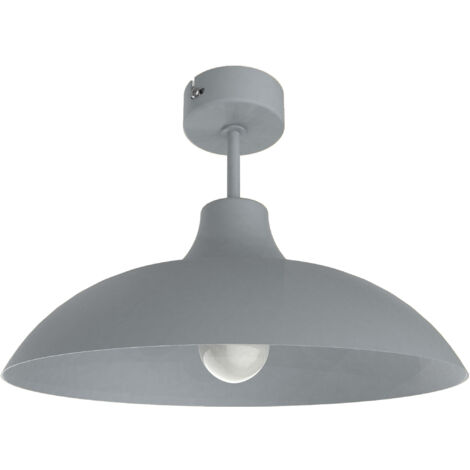 LUMICOM PARIGINA Plafoniera, 1X E27, max 42W, metallo, grigio, D.40cm (1/4)