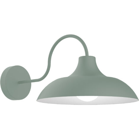 LUMICOM  PARIGINA Applique, 1X E27, max 42W, metallo, verde iceberg/bianco opaco, D.30cm
