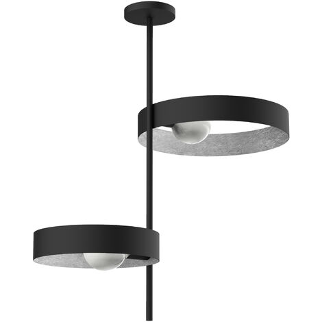 LUMICOM  ALLEY Plafoniera, 2XE27, max 42W, metallo, nero/foglia argento, 40cm