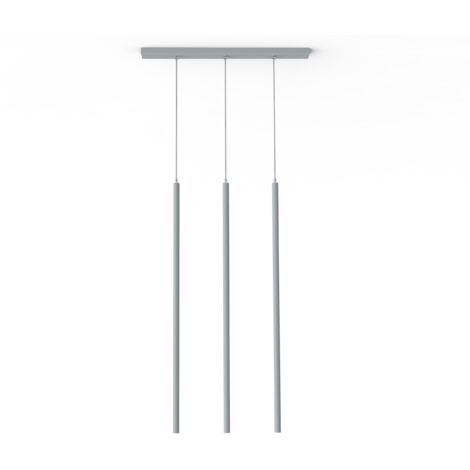 LUMICOM STELO BINARIO 3X Sospensione, LED INTEGRATO, 12.6W, 4000K, metallo, grigio, H.100cm (1/3)