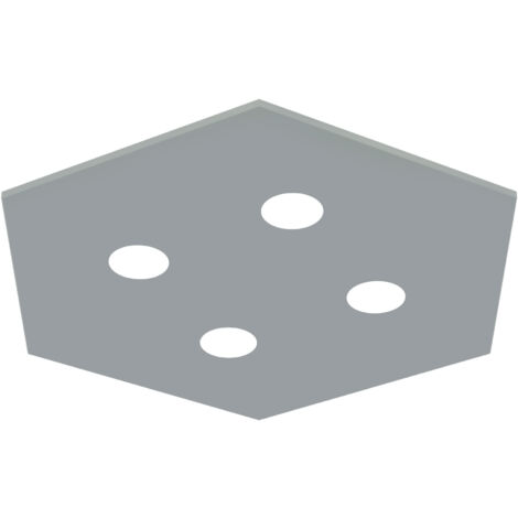 LUMICOM RIVER HEX Plafoniera, 4x GX53, max 8W, metallo, grigio, 65x55cm