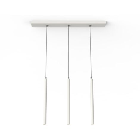 LUMICOM STELO BINARIO 3X Sospensione, LED INTEGRATO, 12.6W, 4000K, metallo, bianco opaco, H.40cm (1/4)