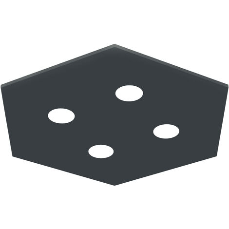 LUMICOM RIVER HEX Plafoniera, 4x GX53, max 8W, metallo, grigio antracite, 65x55cm