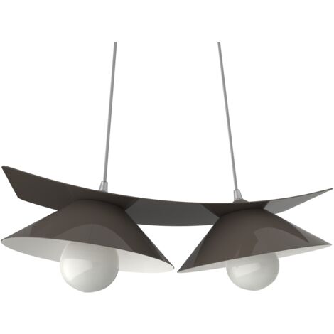 LUMICOM  MILLER Sospensione, 2X E27, max 42W, metallo, grigio tortora/bianco, L.27cm (1/4)