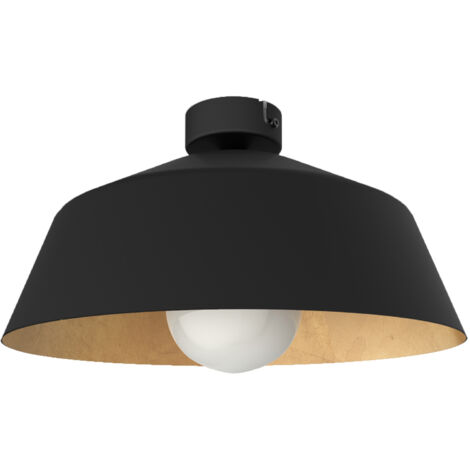 LUMICOM  TOKYO Plafoniera, 1xE27, max 42W, metallo, nero opaco/foglia oro, D.35cm