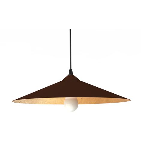 LUMICOM CHAPEAU Sospensione, 1XE27, max 42W, metallo, corten/foglia oro, D40cm