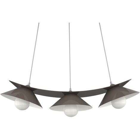 LUMICOM  MILLER Sospensione, 3X E27, max 42W, metallo, grigio tortora/bianco, L.70cm (1/4)