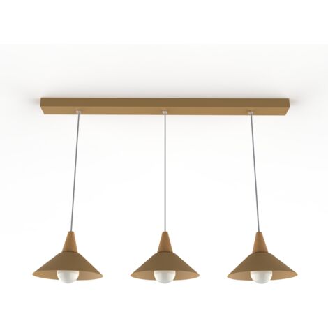 LUMICOM FUNNEL Sospensione Binario, 3X E27, max 42W, metallo, Oro axalta, D.25cm L.100cm (1/3)