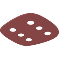 LUMICOM RIVER FREE Plafoniera, 6x GX53, max 8W, metallo, rosso cowhide, 55x40cm