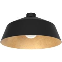 LUMICOM TOKYO Plafoniera, 1xE27, max 42W, metallo, nero opaco/foglia oro, D.50cm