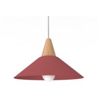 LUMICOM FUNNEL Sospensione, 1X E27, max 42W, metallo, rosso cowhide, D.25cm