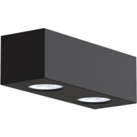 LUMICOM MANHATTAN M Plafoniera, 2X GU10, max 33W, metallo, nero opaco, 25x10cm