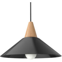 LUMICOM FUNNEL Sospensione, 1X E27, max 42W, metallo, nero lucido, D.25cm