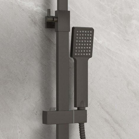 Acezanble Colonne de Douche Thermostatique élégante Ensemble de Douche à Pluie Colonne de Douche Thermostatique de Salle de Bain avec mitigeur réglable en Hauteur système de Douche Noir Mat