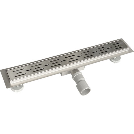 Acezanble Caniveau de Douche Italienne en Acier Inox Siphon Sol d'évacuation pour Salle de Bain Rectangulaire en Modèle Lignes -70 cm