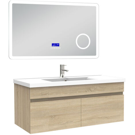 Ensemble Table Et Chaise AIYAPLAY Avec Miroir LED - Meuble-lavabo Enfant - Blanc - Neuf à Assembler