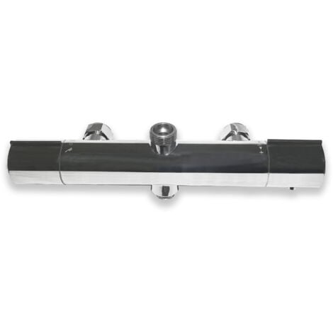Acezanble Colonne de douche thermostatique Set de douche en laiton Système de douche Hauteur réglable 80-116 cm Set de douche Douchette à main avec 1 jet Chromé